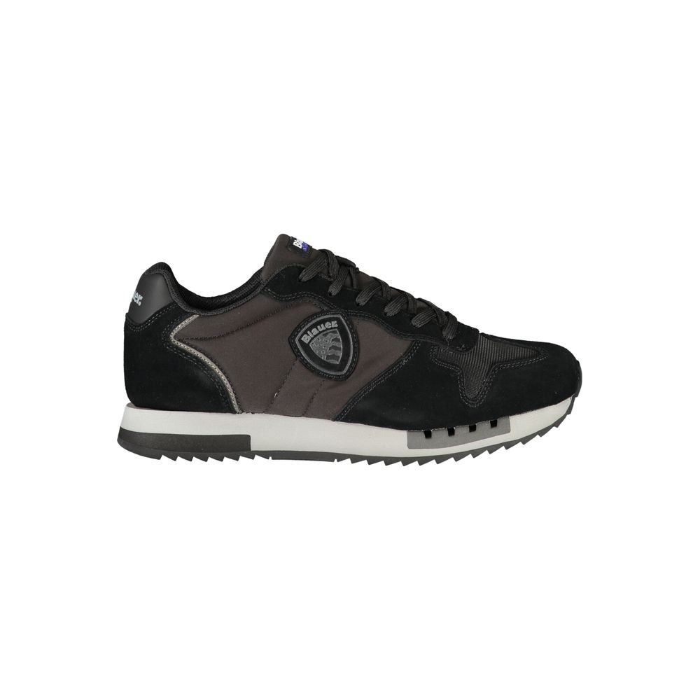 Black Blauer men's sneaker with polyurethane upper, stylish design, and lace-up closure.