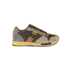 Green leather men's sneaker by Blauer with stylish design and casual comfort, featuring detailed stitching and laces.