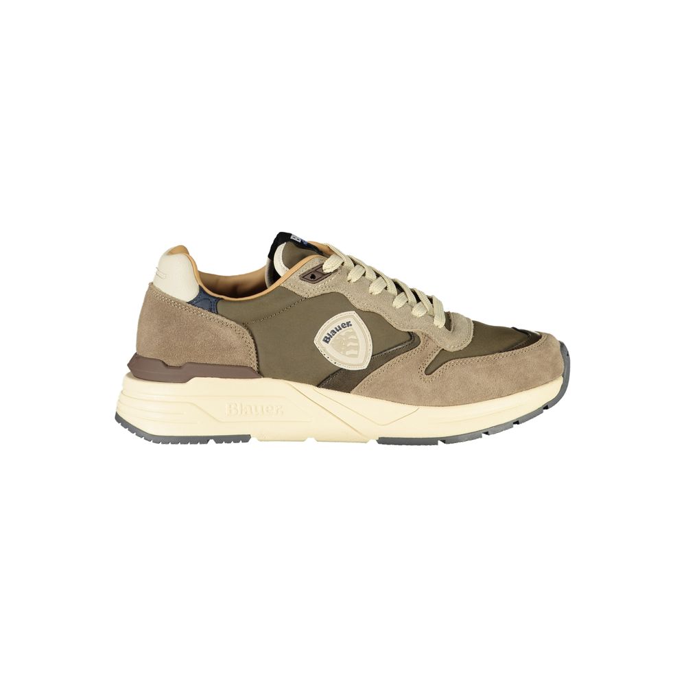 Blauer Grigio Poliuretano men's sneaker with gray upper, white sole, and lace-up design, casual athletic footwear.