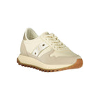 Blauer beige leather women's sneaker with white sole, casual style, and comfortable fit, shown on a plain background.