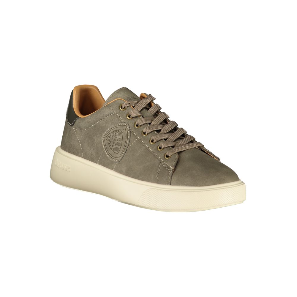 Blauer Grigio polyurethane men's sneaker with sleek design and white sole, showcasing stylish casual footwear.