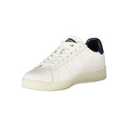 White polyurethane men's sneaker by Blauer featuring a sleek design and comfortable athletic sole.