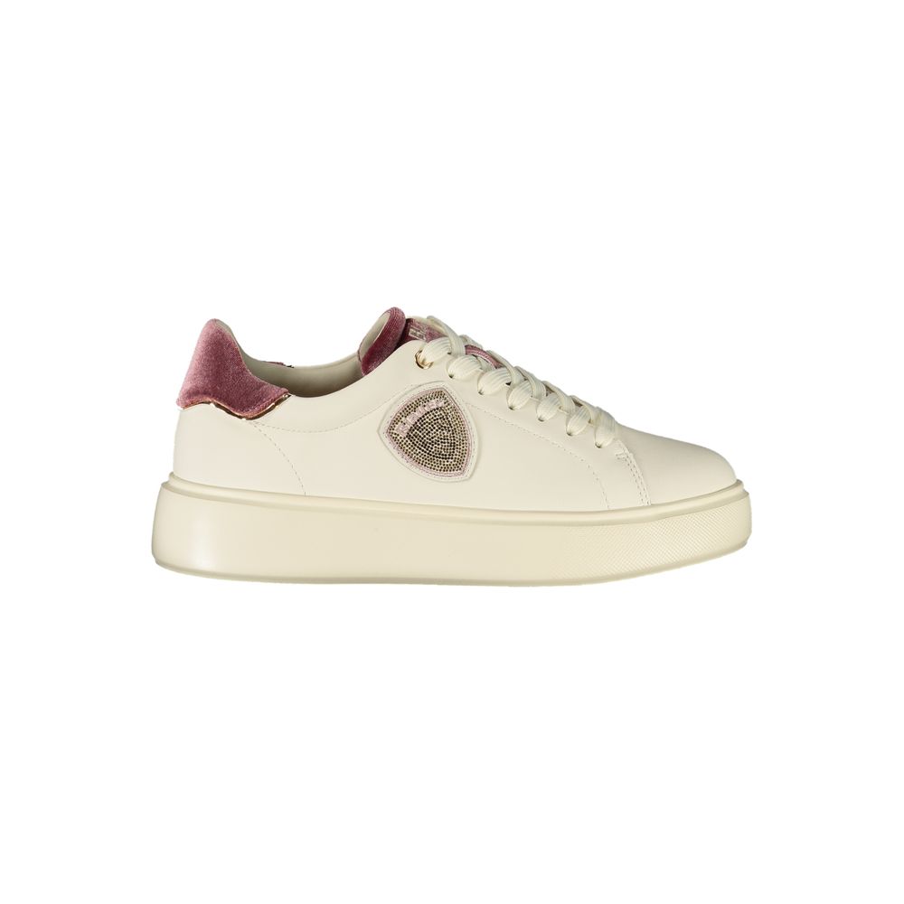 Blauer White Leather Women Sneaker