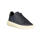 Blauer men's blue polyurethane sneaker with white sole and laces, casual athletic footwear for everyday wear.