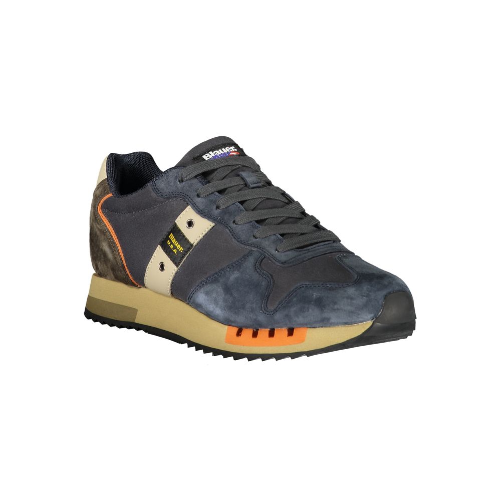 Blauer Blue Leather Men Sneaker Blauer