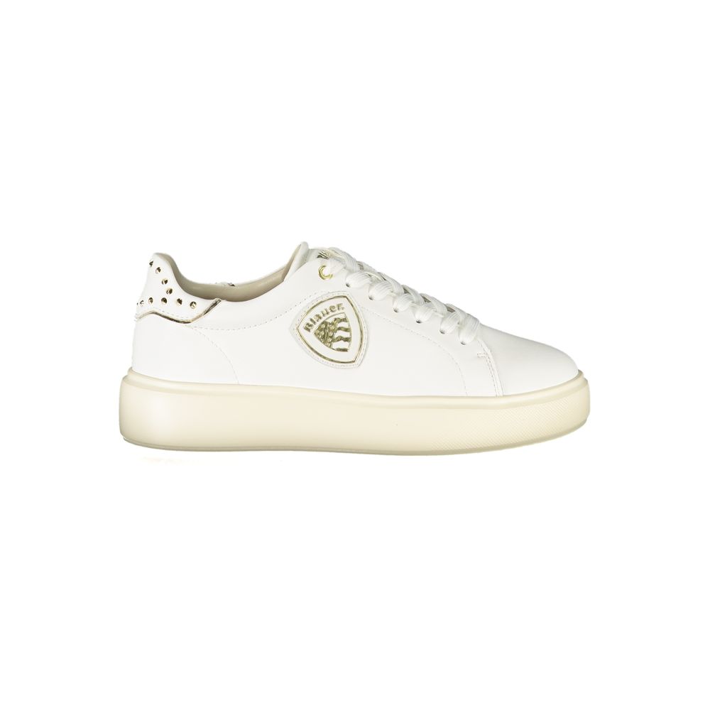 Blauer Bianco Poliuretano women's sneaker featuring a sleek white design with comfortable laces and rubber sole.