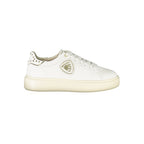 Blauer Bianco Poliuretano women's sneaker featuring a sleek white design with comfortable laces and rubber sole.