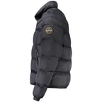 Black Napapijri men's polyamide jacket with a sleek design and front zipper, suitable for casual outdoor wear.