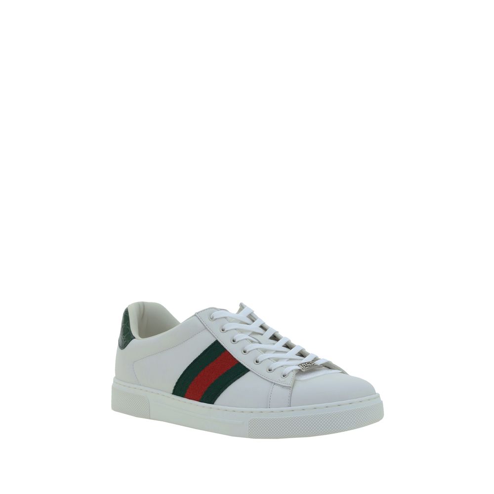 Gucci White Calf Leather Bos Taurus Low Top Sneakers Gucci