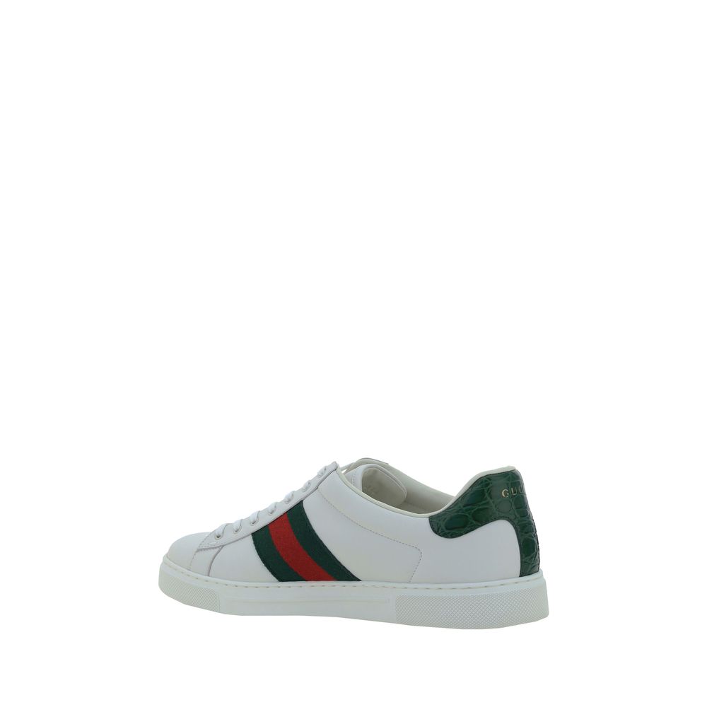 Gucci White Calf Leather Bos Taurus Low Top Sneakers Gucci