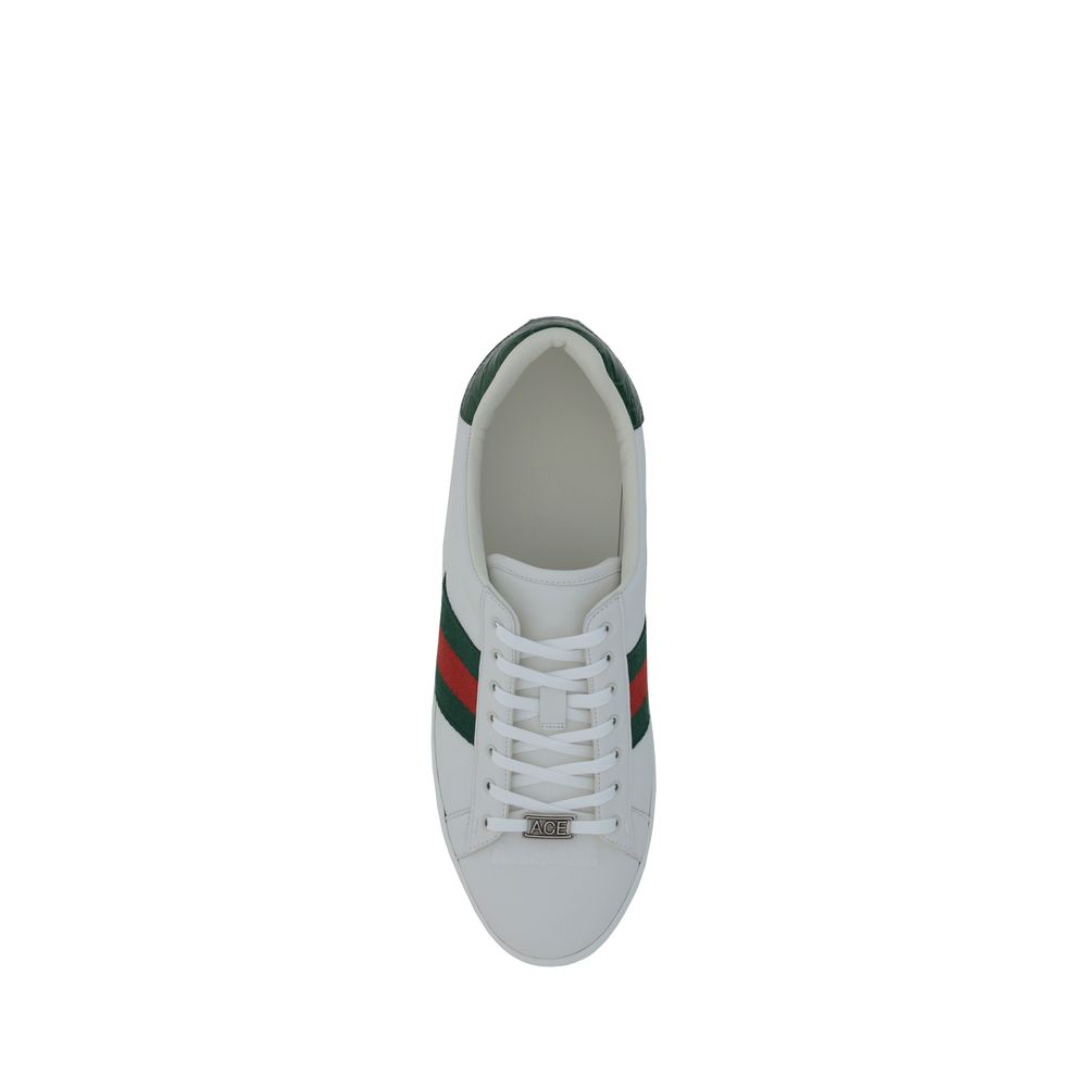 Gucci White Calf Leather Bos Taurus Low Top Sneakers Gucci