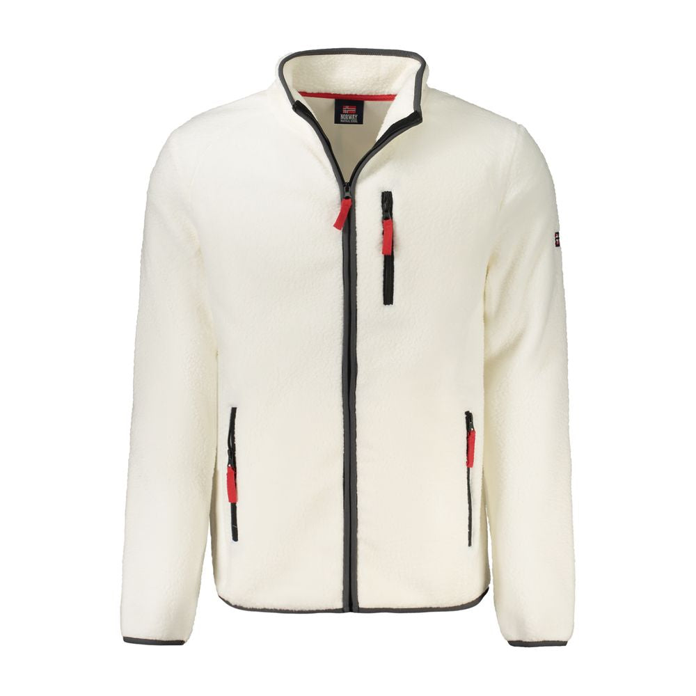 Norway 1963 white polyester men's sweatshirt with a classic fit and crew neck, shown on a plain background.
