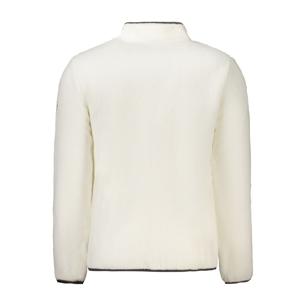 Norway 1963 white polyester men's sweatshirt, front view showing classic crew neck and casual fit, soft fabric texture.