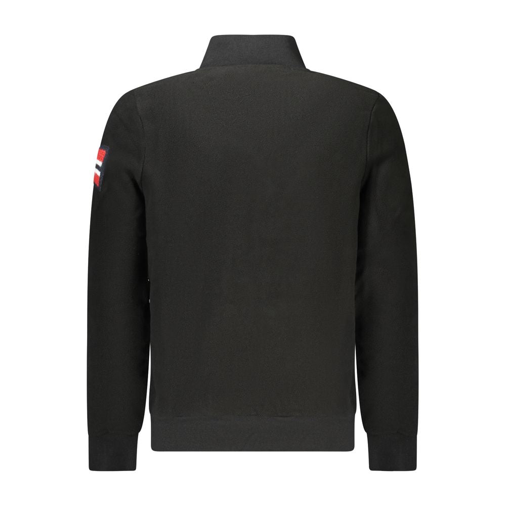 Norway 1963 black polyester men's sweatshirt with crew neck and long sleeves, casual athletic style.