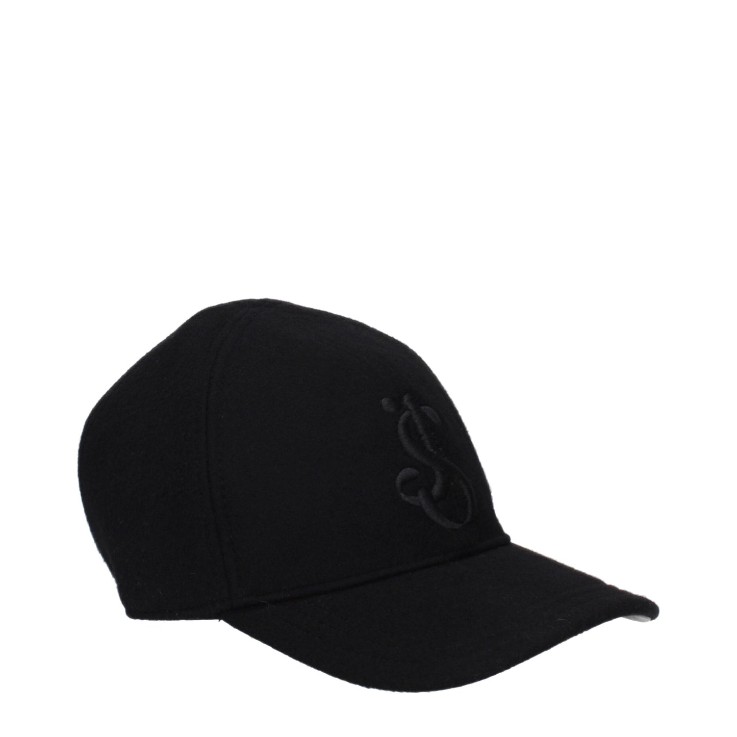 Jil Sander Black Cashmere Cap Baseball Hat