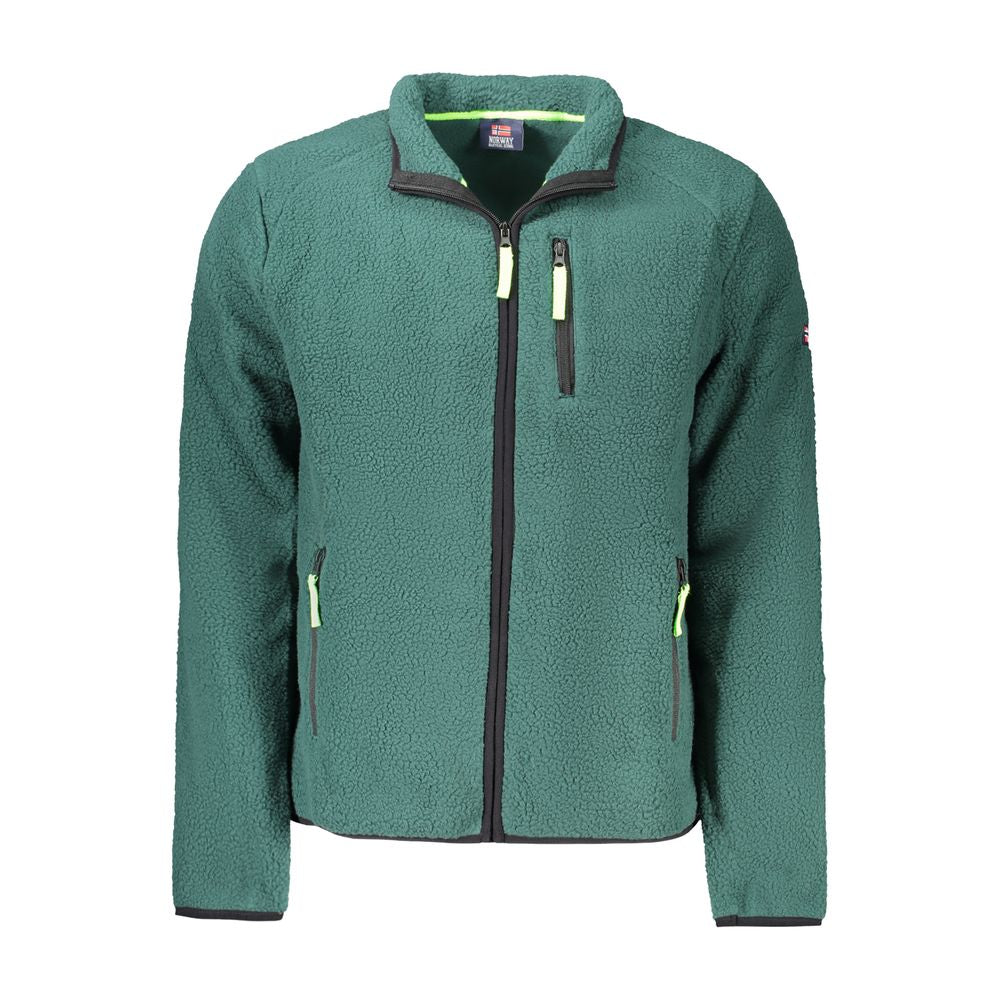 Norway 1963 Verde polyester men's sweatshirt featuring a comfortable fit and casual style, shown in vibrant green fabric.