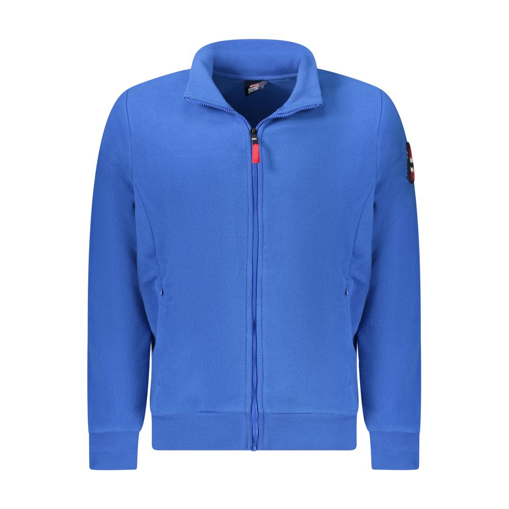 Norway 1963 blue polyester men's sweatshirt with a crew neck and long sleeves, casual and comfortable fit.