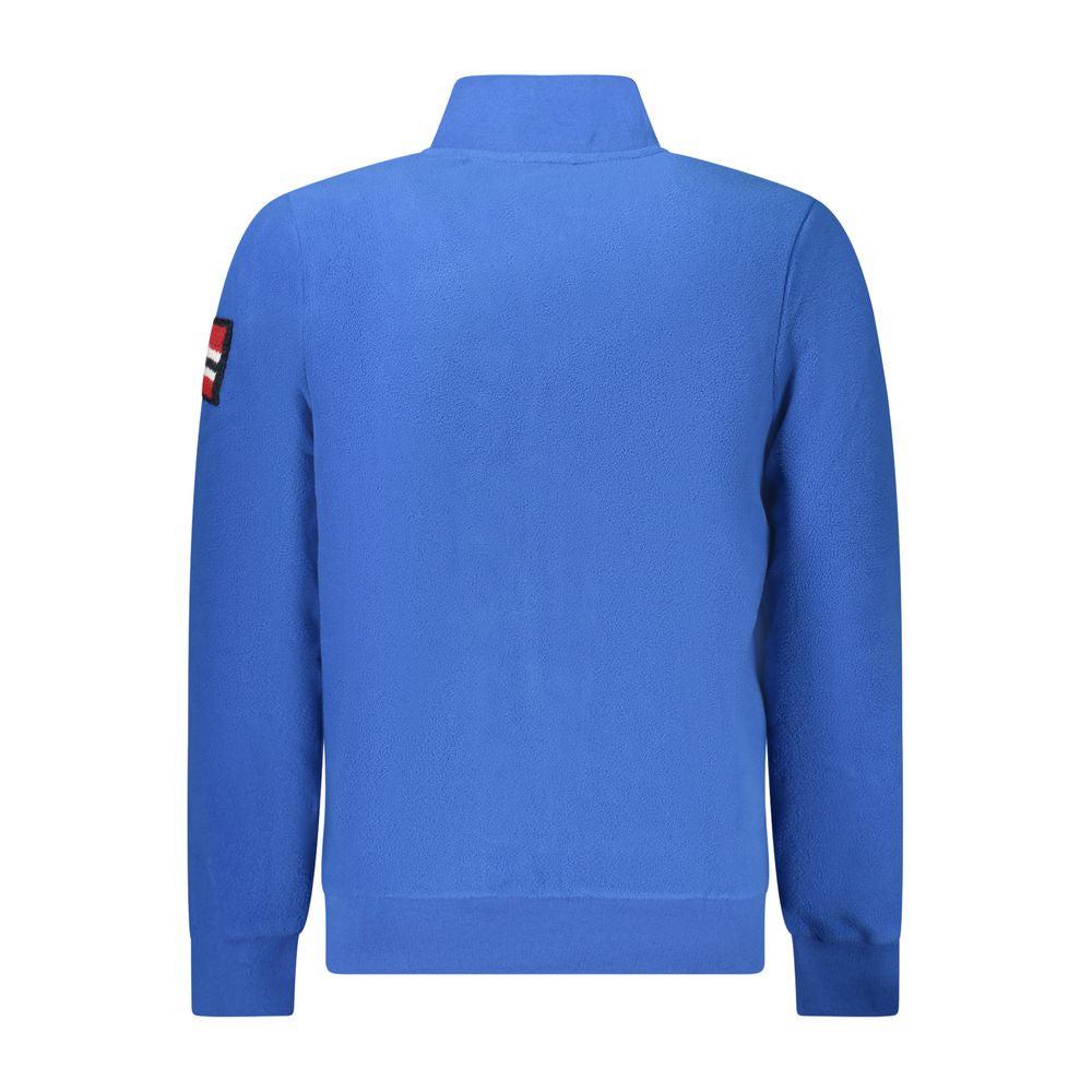 Norway 1963 men's blue polyester sweatshirt with a crew neck and long sleeves, featuring a casual, comfortable fit.
