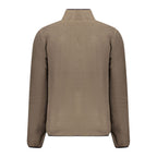 Norway 1963 brown polyester men's sweatshirt with a classic crew neck and long sleeves, displayed on a plain background.