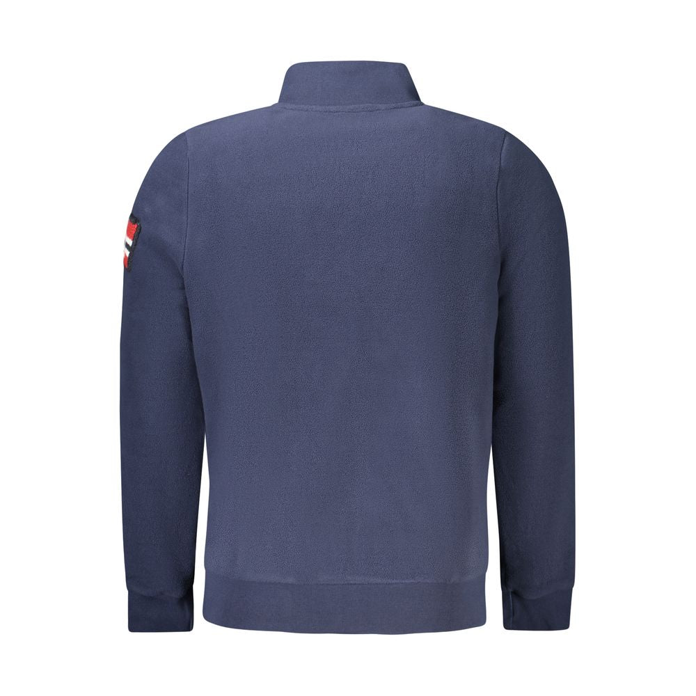 Norway 1963 blue polyester men's sweatshirt with a crew neck and long sleeves, casual style and comfortable fit.