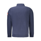 Norway 1963 blue polyester men's sweatshirt with a crew neck and long sleeves, casual style and comfortable fit.