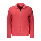 Norway 1963 red polyester men's sweatshirt with crewneck and long sleeves, casual athletic style, front view.