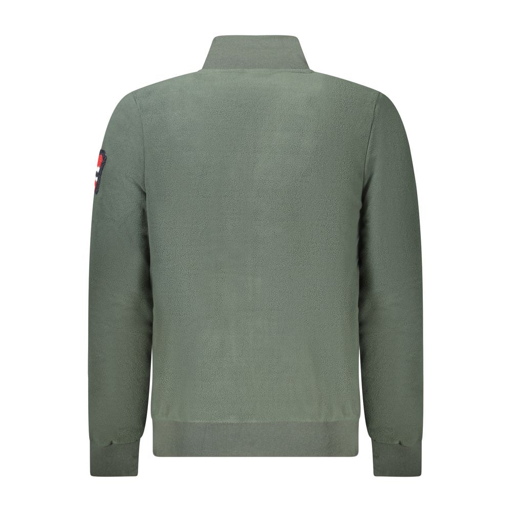 Norway 1963 Verde polyester men's sweatshirt with a relaxed fit and crew neckline, displayed flat on a white background.