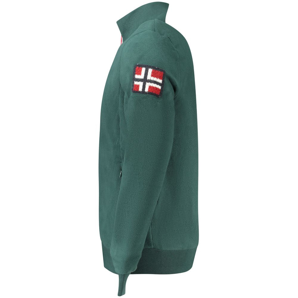 Norway 1963 Verde polyester men's sweatshirt featuring a relaxed fit and casual style, shown in a vibrant green color.