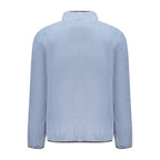 Norway 1963 blue polyester men's sweatshirt with a crew neck and long sleeves, casual streetwear style.