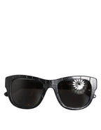 Dolce & Gabbana DG4177 Black Leather Frame Tinted Lens Sunglasses
