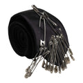 Dolce & Gabbana Black Safety Pins Silk Adjustable Necktie Accessory Tie