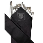 Dolce & Gabbana Black Safety Pins Silk Adjustable Necktie Accessory Tie