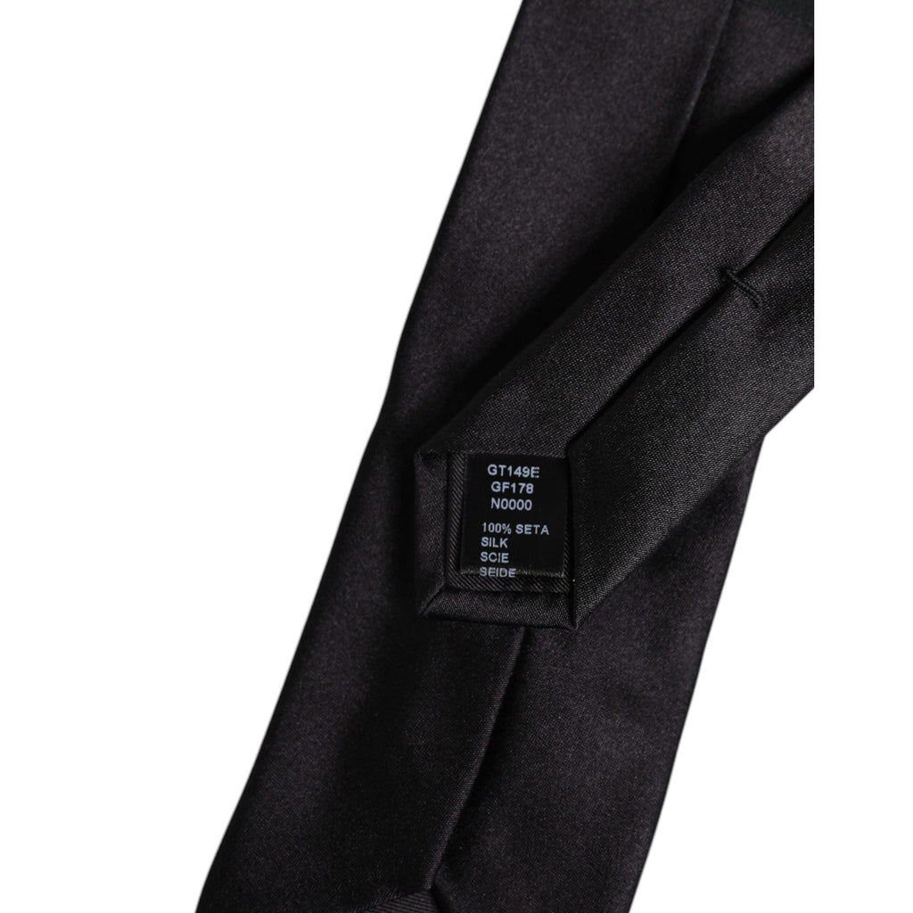 Dolce & Gabbana Black Safety Pins Silk Adjustable Necktie Accessory Tie