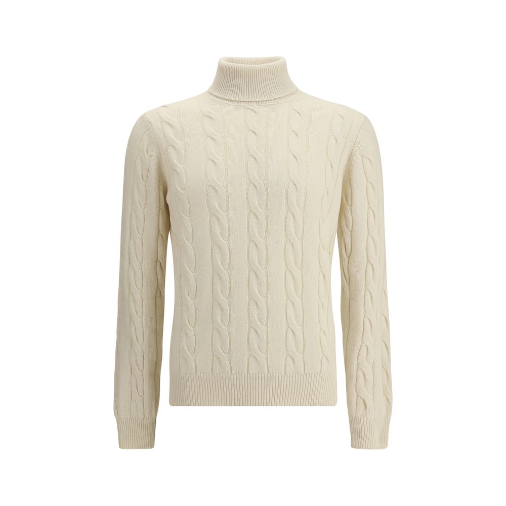 Aragona Cashmere Braided Turtleneck Sweater Aragona Cashmere