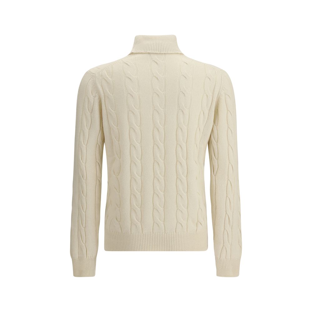 Aragona Cashmere Braided Turtleneck Sweater Aragona Cashmere
