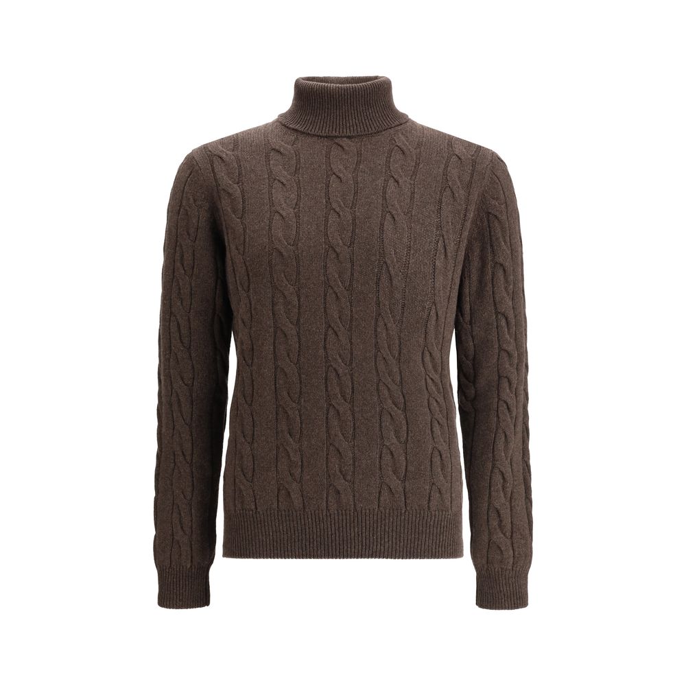 Aragona Cashmere Braided Turtleneck Sweater Aragona Cashmere