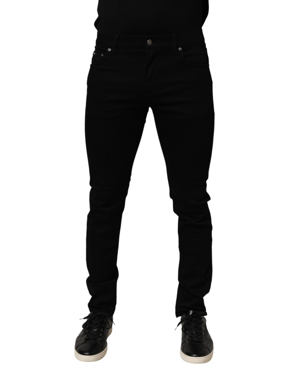 Dolce & Gabbana Black Cotton Stretch Slim Fit Men Denim Jeans - Eljoys Fashion 