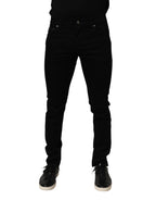 Dolce & Gabbana Black Cotton Stretch Slim Fit Men Denim Jeans - Eljoys Fashion 