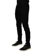 Dolce & Gabbana Black Cotton Stretch Slim Fit Men Denim Jeans - Eljoys Fashion 