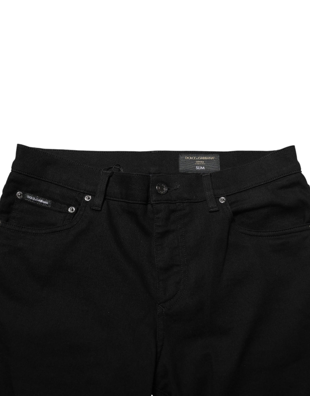 Dolce & Gabbana Black Cotton Stretch Slim Fit Men Denim Jeans - Eljoys Fashion 