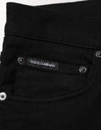 Dolce & Gabbana Black Cotton Stretch Slim Fit Men Denim Jeans - Eljoys Fashion 