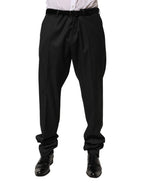 Dolce & Gabbana Black Wool Formal Dress Men Trouser Pants - Eljoys Fashion 