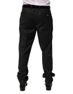 Dolce & Gabbana Black Wool Formal Dress Men Trouser Pants - Eljoys Fashion 