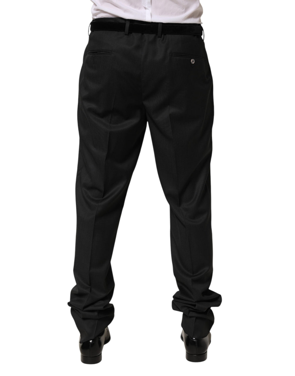 Dolce & Gabbana Black Wool Formal Dress Men Trouser Pants - Eljoys Fashion 