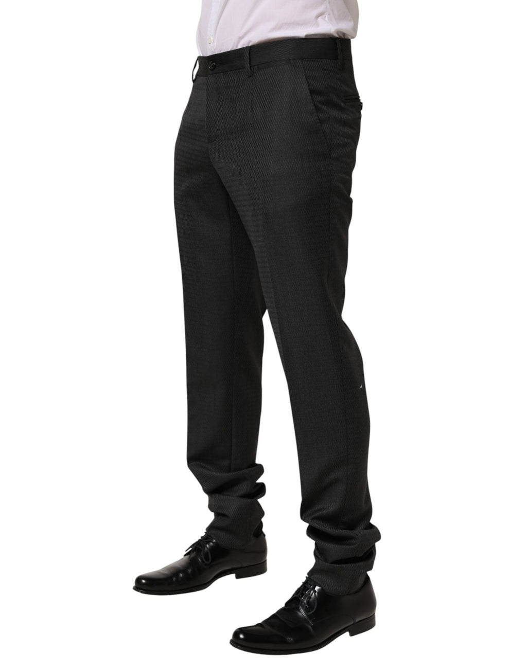 Dolce & Gabbana Black Wool Formal Dress Men Trouser Pants - Eljoys Fashion 