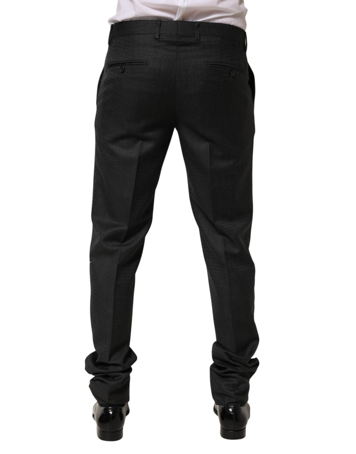Dolce & Gabbana Black Wool Formal Dress Men Trouser Pants - Eljoys Fashion 