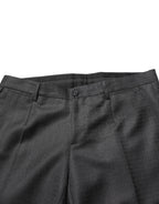 Dolce & Gabbana Black Wool Formal Dress Men Trouser Pants - Eljoys Fashion 