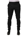 Dolce & Gabbana Black Cotton Formal Dress Men Trouser Pants - Eljoys Fashion 