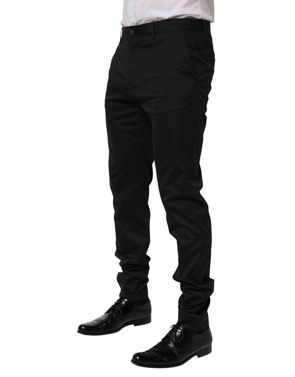 Dolce & Gabbana Black Cotton Formal Dress Men Trouser Pants - Eljoys Fashion 