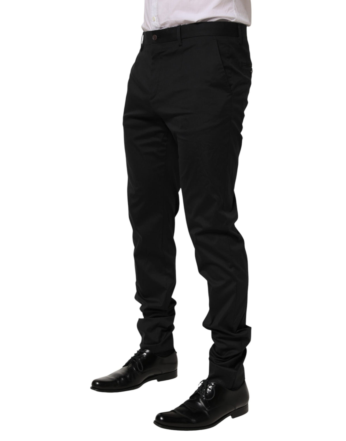 Dolce & Gabbana Black Cotton Formal Dress Men Trouser Pants - Eljoys Fashion 